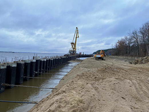 Протяженность обновленной дамбы в Юрьевце составит почти 1200 метров