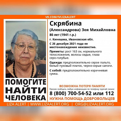 В Ивановской области без вести пропала 80-летняя пенсионерка