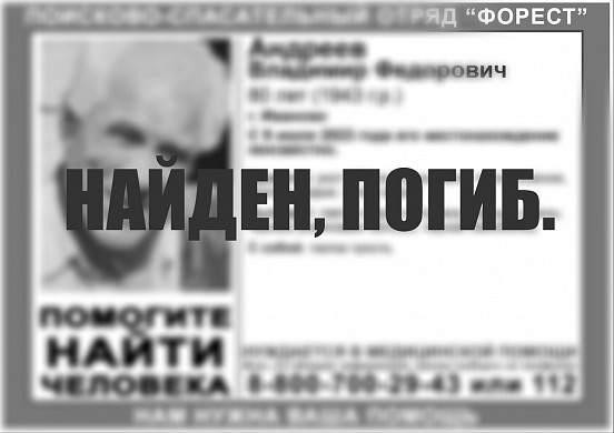 Пропавший 9 июля 80-летний ивановец найден погибшим
