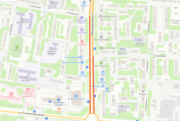 В Иванове снова перекроют улицу Лежневскую 