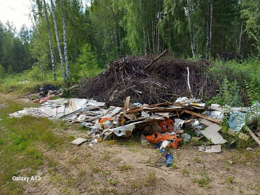 В Южском районе рядом с рекой свалка мусора