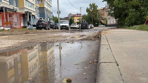 Петрачкова не перестает удивлять: сразу после замены труб улицу снова затопило