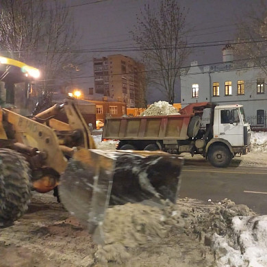 За ночь с ивановских улиц вывезли более 3100 кубометров снега