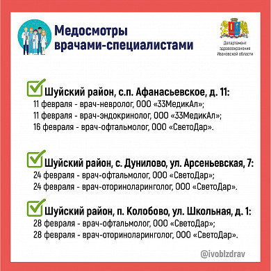Опубликован график выездных медосмотров жителей отдаленных районов