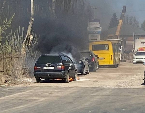 В Иванове у областного ГИБДД загорелся автомобиль 
