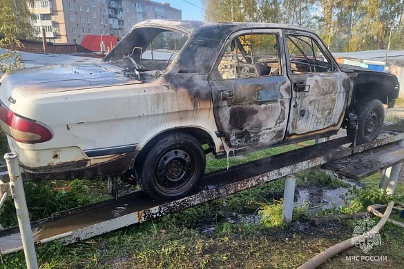 В Кинешемском районе сгорел автомобиль 