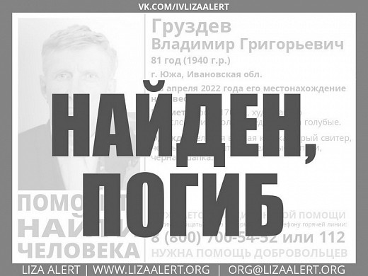 В Ивановской области пропавший в апреле мужчина найден погибшим 