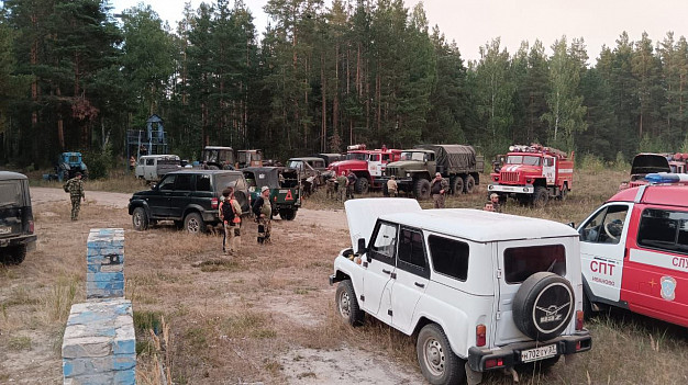 Лесной пожар в Южском районе: пожарные цистерны стоят у Талиц