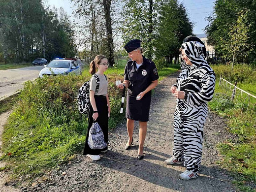 В Шуе "зебра" объяснила школьникам ПДД