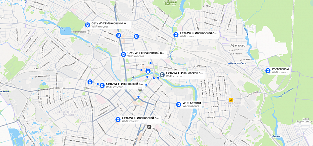 Точки Wi-Fi в Иванове теперь отображаются на «Яндекс Картах»