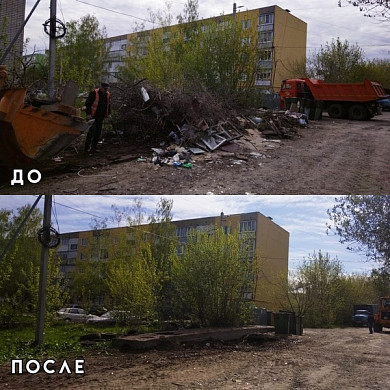 В Кинешме взялись за навалы веток у контейнерных площадок