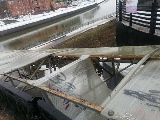  В Иванове разрушается крыша перехода под Соковским мостом 