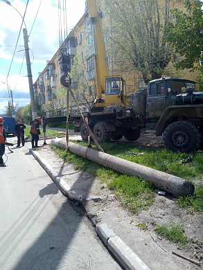 В Иванове демонтировали «опасный» столб 