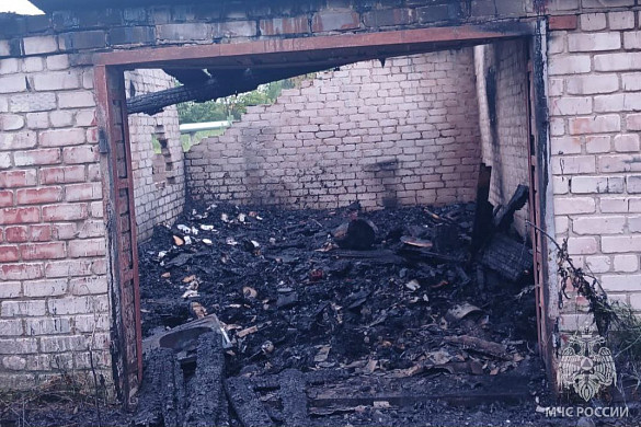 Гаражи и нежилой дом сгорели в Ивановской области