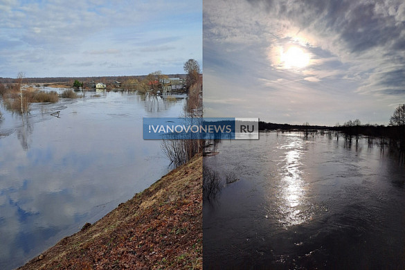 В Лухе из-за резкого подъема воды в реке затопило приусадебные участки