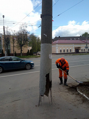 В Иванове демонтировали «опасный» столб 