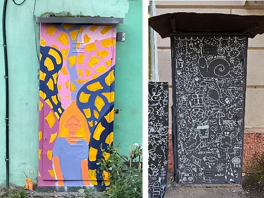 Художницы расписали в Иванове технические шкафы