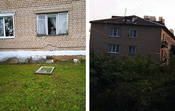 Шквалистый ветер снес часть крыши дома, выбил окно и уронил забор в Ильинском