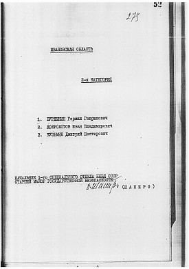 Списки ивановцев, расстрелы которых были санкционированы лично Сталиным 
