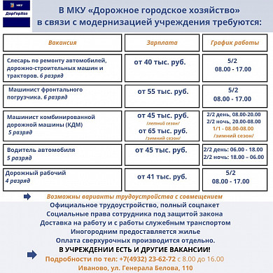 Иваново активно ищет сотрудников по благоустройству