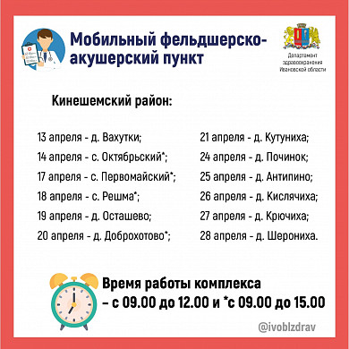 В апреле мобильные медкомплексы посетят 7 районов Ивановской области