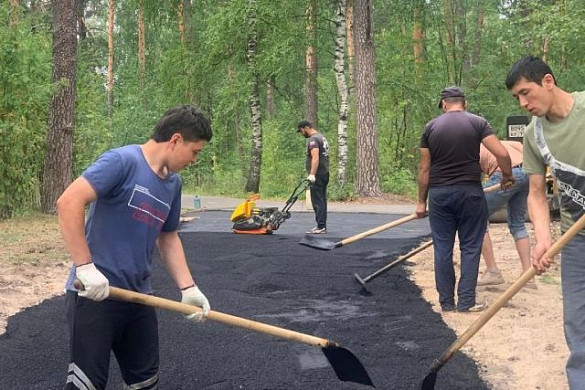 Первые 300 метров лыжероллерной трассы заасфальтировали в Кинешме