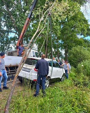 В Плесе затонула иномарка с флагом ВМФ