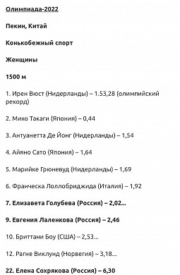  Ивановская конькобежка выступила на Олимпиаде в Пекине 