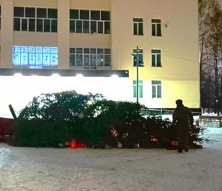 В Тейкове новогодняя елка рухнула, но была восстановлена