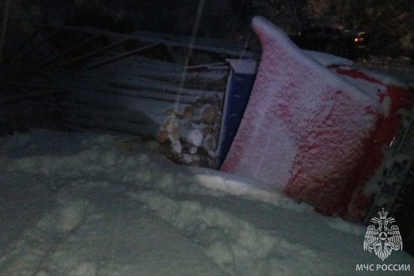 В Палехском районе улетел в кювет лесовоз