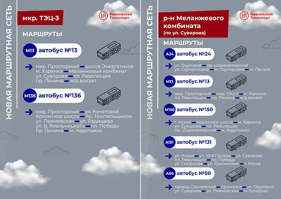 Новый проект маршрутов транспорта в Иванове