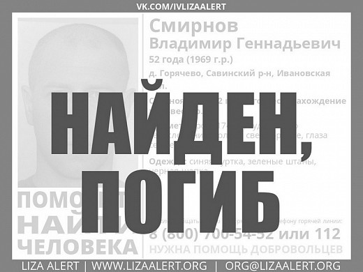 Пропавший в ноябре 2022 года житель Ивановской области найден погибшим