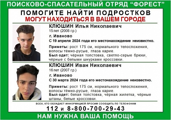 В Ивановской области продолжают искать двух братьев-подростков
